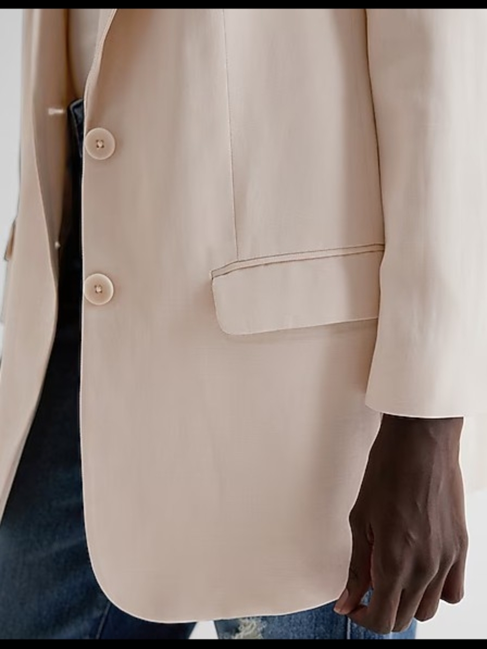 Express NWT Cream Boyfriend Lined Blazer Misses Size XL - Picture 4 of 12